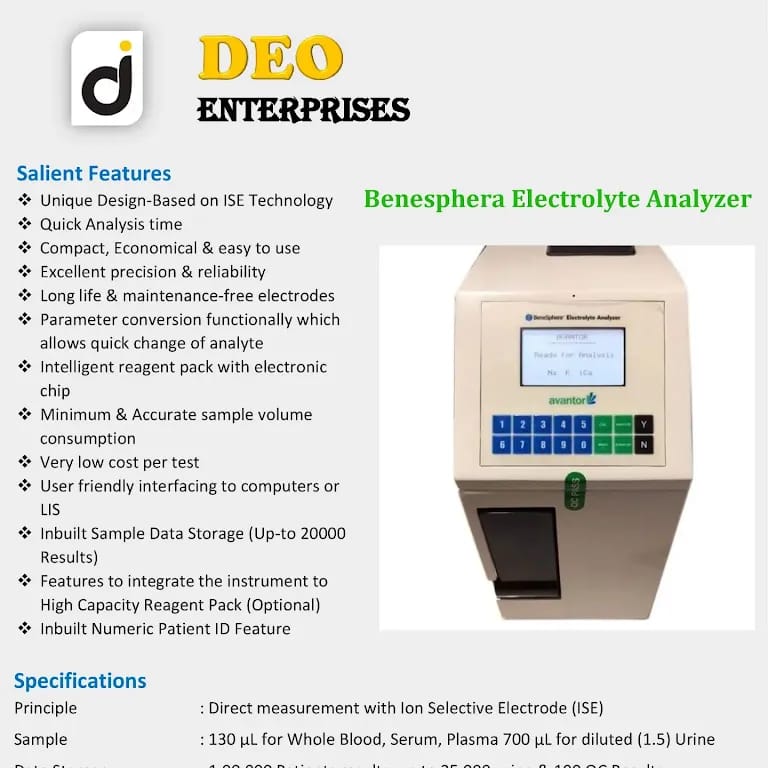 BENESPHERA ELECTROLYTE ALALYZER