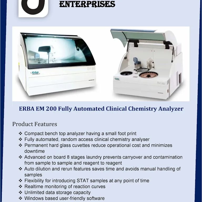 ERBA EM 200 FULLY AUTOMATED CLINICAL CHEMISTRY ANALYSER